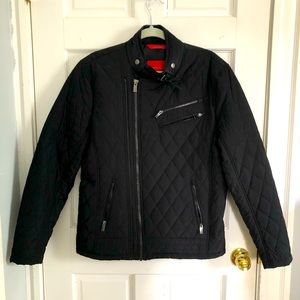 Zara Man Black Quilted Moto Jacket